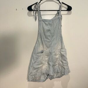 Striped Overall Shorts